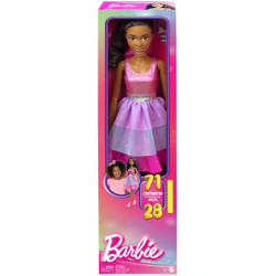 Barbie Large Barbie Doll with Black Hair, 28 Inches Tall, Shimmery Pink Dress