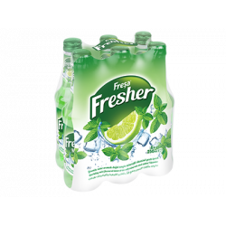 Fresher Sparkling Fruit Drink - With Vitamins, Lemon & Mint, 250 ml Pack of 6