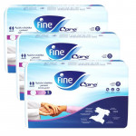 Fine care incontinence unisex adult briefs diapers waist (up to 178 cm) x- large-pack of 9 diapers, 3 Packs