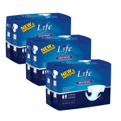 Adults Brief for Men and Women from Life , Large , 12 pcs, 3 Packs