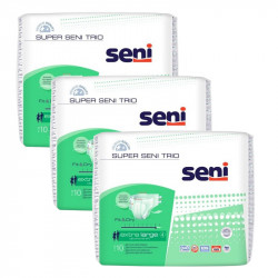 Seni Adult Diapers Trio, XLarge Size, 10 Pieces, 3 Packs