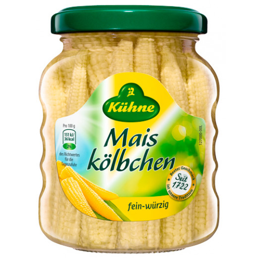 Kuhne Baby corn cobs 180 GM