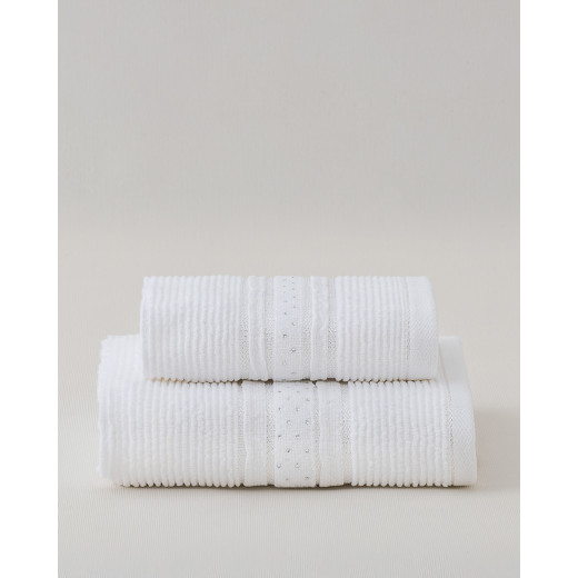 Madame Coco Alice Face Towel, White, Luxury Collection