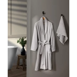 Madame Coco Avril Shawl Collar Unisex Bathrobe Set - Luxury Collection