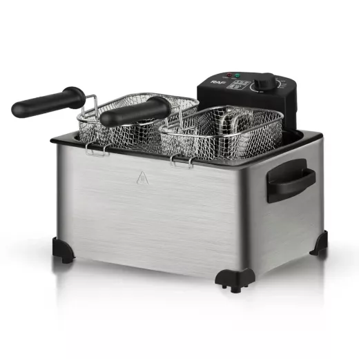 Raf Stainless Steel Electric Deep Fryer With Adjustable Temperature Control, 5 L , Silver, 2000W