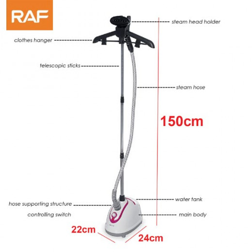 RAF Garment Steamer, White, 1800W