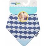 BabyJem Double Sided Poplin Apron Bib With Teether - Blue