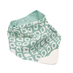 BabyJem Double Sided Poplin Apron Bib With Teether - Green