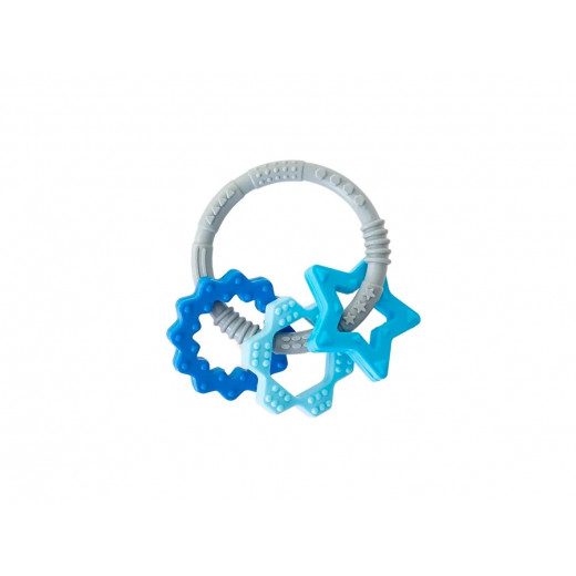 Babyjem Silicone Ring Baby Teether – Blue