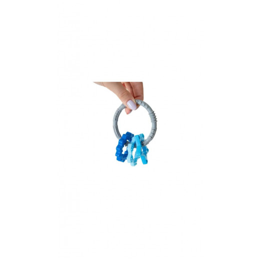 Babyjem Silicone Ring Baby Teether – Blue