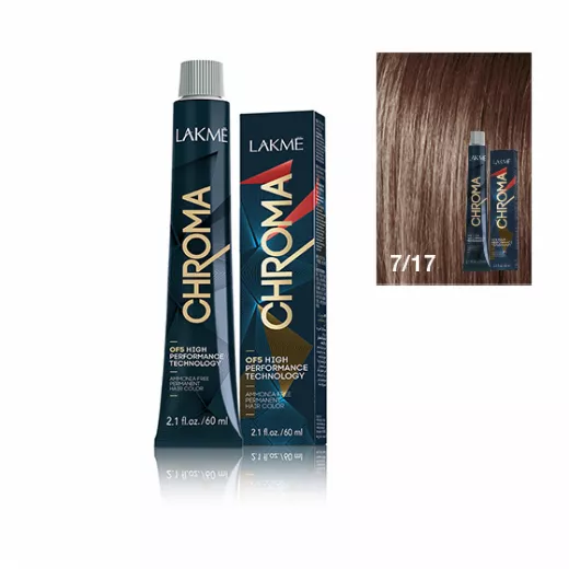 Lakme Chroma Blue Ash Medium Blonde Cream Hair Color 7/17