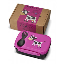 Carl Oscar N'ice Box - Lunch box with cooling element for children - Purple-Cow - 17 x 12.5 x 6.3 cm