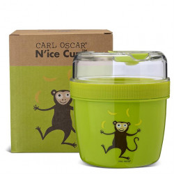 Carl Oscar N'ice Cup™ Snack container with cooling element - 0.5 L - Including Cutlery - Lime