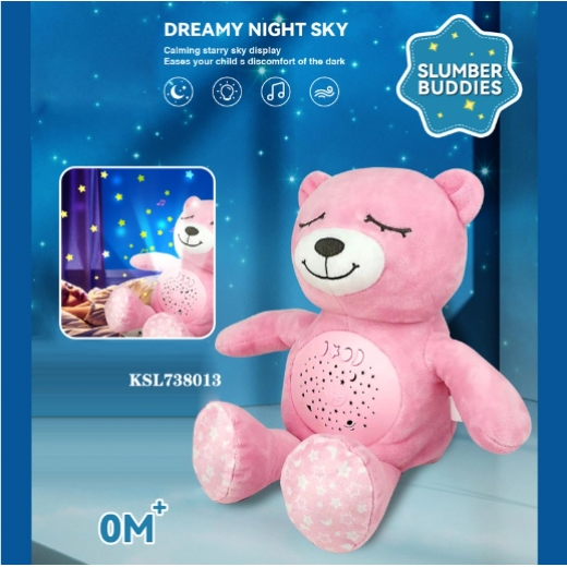 Stuffed Animal Plush Night Lights, Pink Bear