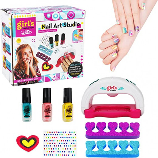 Girls Beauty Toy Polish Tool Create Sparkling Nail Set