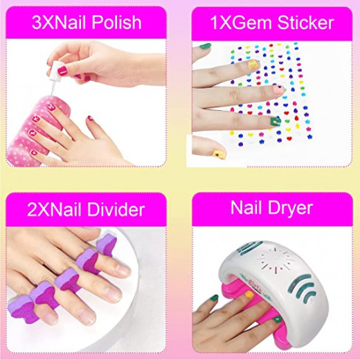 Girls Beauty Toy Polish Tool Create Sparkling Nail Set