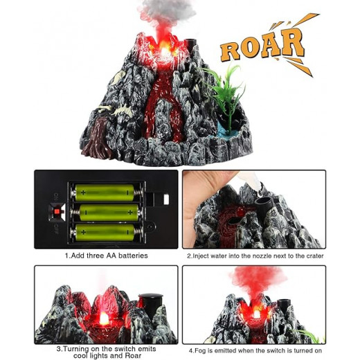 Kids Dinosaur Volcano Toys with Dino Figures Rocks Nest Eggs