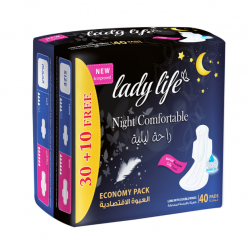 Lady Life Night Comfortable Pads, Economy Packs 40 pads