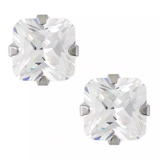 STUDEX Sensitive Princess Cut Stud Earrings, 4mm