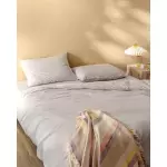 Madame Coco Carla Double Washable Duvet Cover Set with Elastic Sheets - Gray