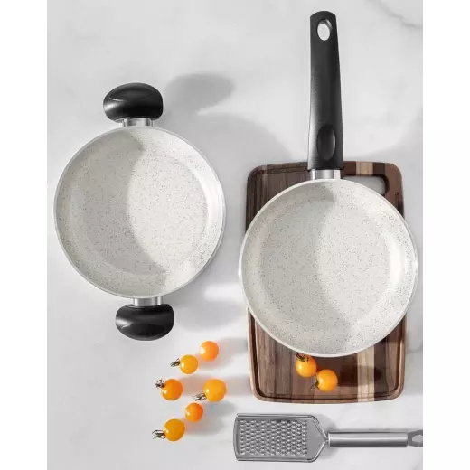 Madame Coco Gordes Granite Look 2 Piece Pan and Dish Set