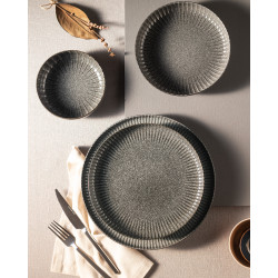 Madame Coco Prendre 24 Piece Dinner Set for 6 People - Dark Gray