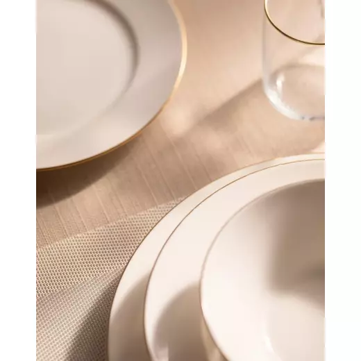 Madame Coco Ariane Gold Gilded 24 Piece Dinner Set for 6 People - White/Gold