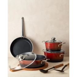 Madame Coco Titanium Professional Cookware Set 7 Pieces - Red