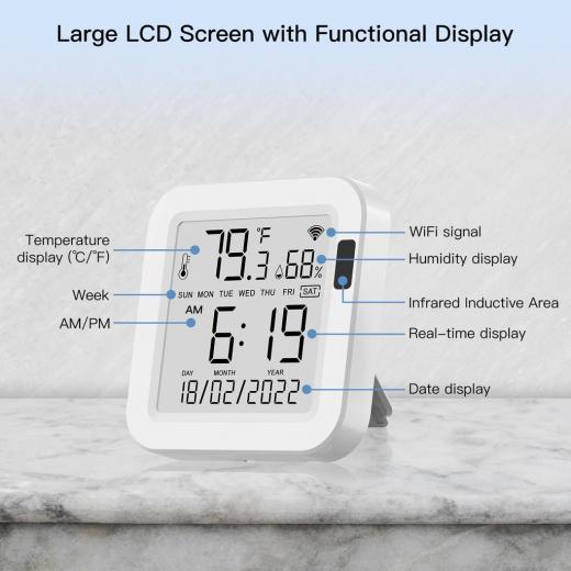 Moes WiFi Smart Temperature & Humidity Sensor with LCD Screen