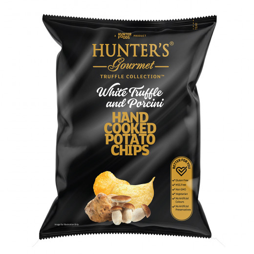 Hunter’s Gourmet Hand Cooked Potato Chips – – White Truffle and Porcini (125 gm)