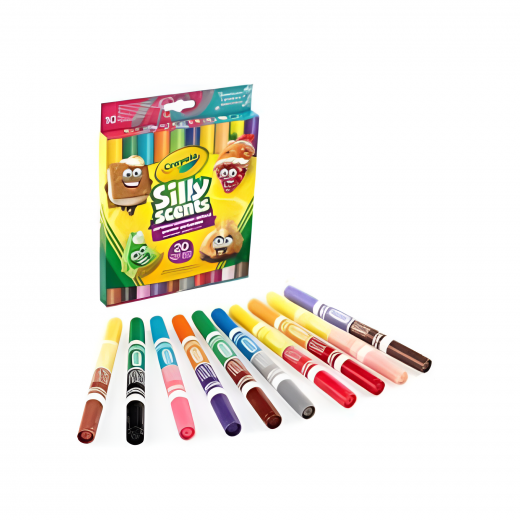 Crayola - Silly Scents, Washable Scented Markers Double Tip Maxi