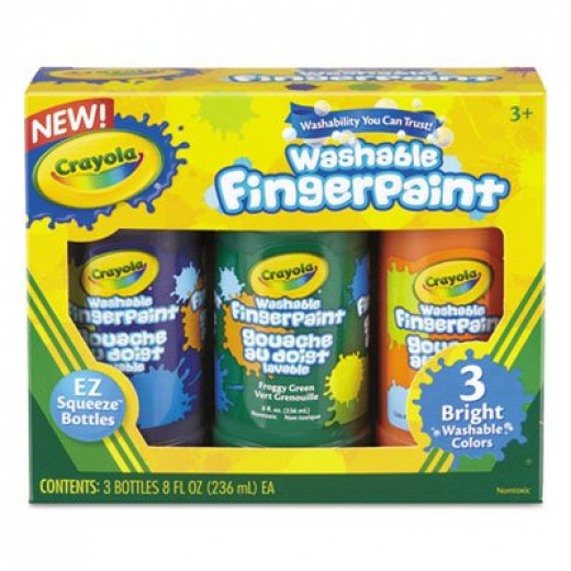 Crayola Washable Finger Paints, 3 Secondary Colors