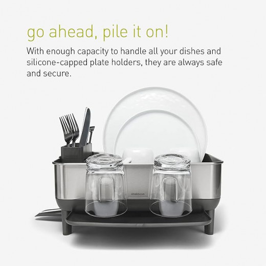 Simplehuman Steel Frame Dish Rack COMPACT Grey