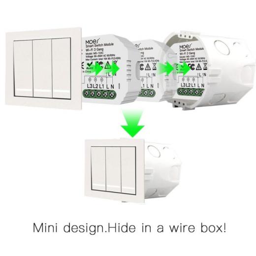 Moes WiFi Smart Light Switch 3 4 Gang 1 2 Way Module Wireless Home Switch Modular