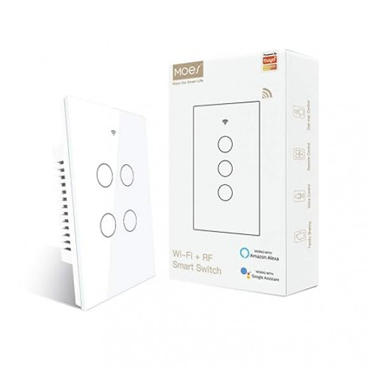 Moes Tuya Smart Switch WiFi 4 Gang Switch - White