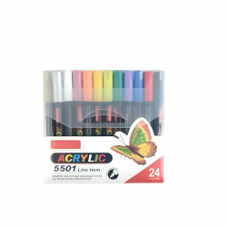 Acrylic  2mm Tip Acrylic Paint Markers,24 Color Paint Pens