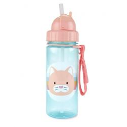 Skip Hop Zoo Straw Bottle - 13 Oz - Cat