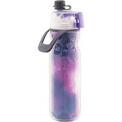 O2COOL Mist 'N Sip Misting Water Bottle 2-in-1 Mist And Sip Function With No Leak Pull Top Spout Sports Water Bottle Reusable Water Bottle - 20 oz (Celestial Purple)