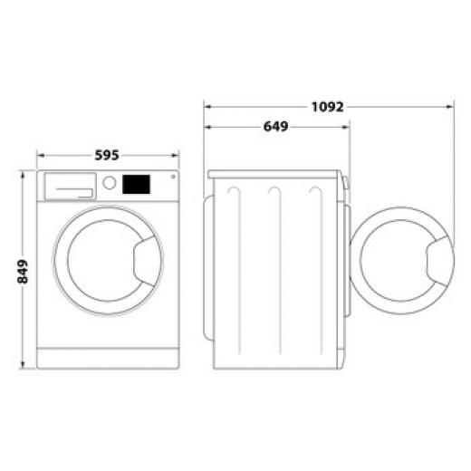 Whirlpool Condenser Dryer With Heat Pump 9kg A+++ Silver FreshCare-FFT D 9X 3SK GCC