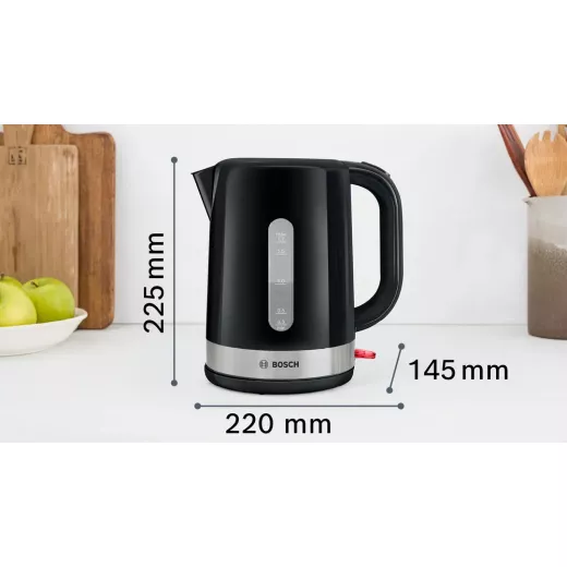 Bosch ComfortLine  Kettle 2200 W 1.7 L Limescale Filter Automatic Shut-Off Black