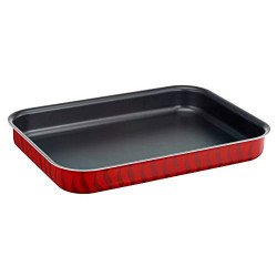 Tefal Tempo Flame Rectangular Oven Dish, 45 x 31cm, Red/Black