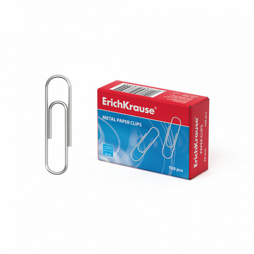 ErichKrause Paper clips plated 28mm, zinc