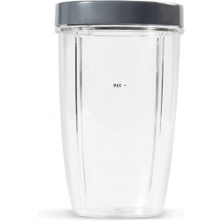 Nutri Bullet 24oz Tall Cup with Standard Lip Ring, Clear/Gray