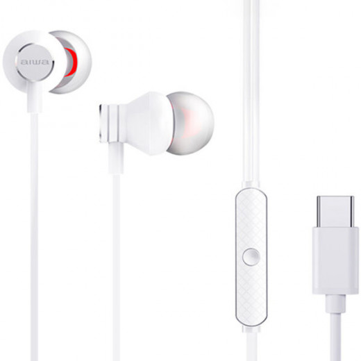 Aiwa In-Ear Headphones with Microphone USB Type-C White