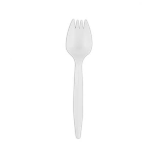 RZ White Plastic Spork - 50 Pieces