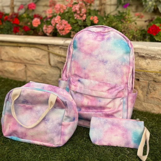 Girls School Backpack Backpack with Lunch Bag & Pencil Case Fushia