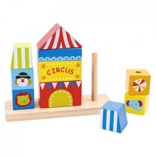 Tooky Toy Wooden Circus Blocks for 2 year old