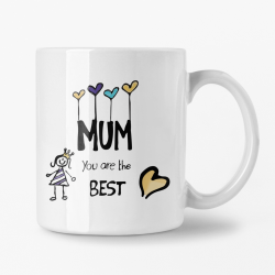 Coffee Mug for Mom's, Hearts Design, 325 Ml