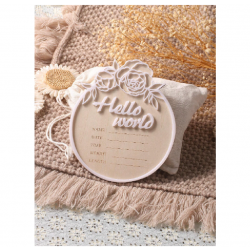 Newborn Baby Girl Birth Details Card