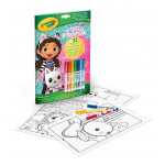 Crayola | Album Activity and Colouring Gabby's Dollhouse, 32 Colouring Pages and 7 Washable Mini Felt Tip Pens